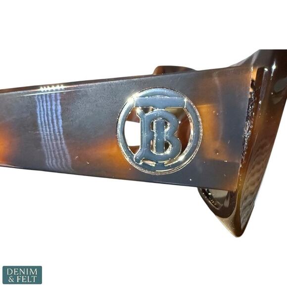 Burberry Daisy Light Havana Brown Tortoise Polarized Logo Sunglasses 51mm Italy - Picture 10 of 16